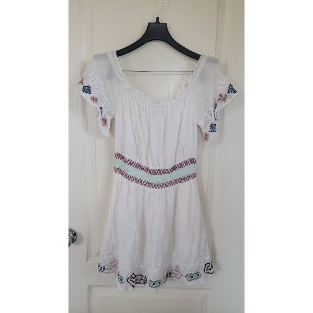 Red Carter Embroidered Off The Shoulder Dress